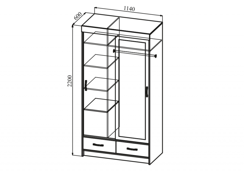Шкаф купе ронда 1140